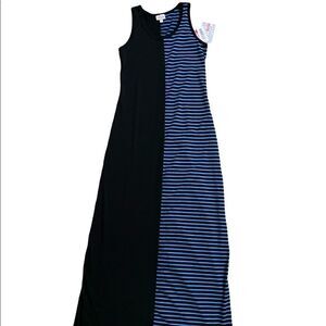 New LuLaRoe Blue and Black Dani Maxi Dress